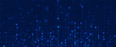 Soyut Teknoloji Dijital Parçacık Çemberleri. Gelecekçi arka plan. Büyük Veri Görselleştirme. Siber Kavram. Vektör Sanatı.