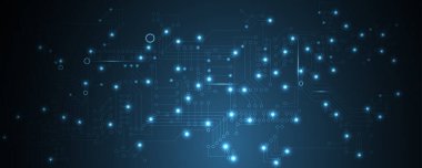 Siber güvenlik ve bilgi ya da ağ koruması. İş ve internet projesi için gelecekteki siber teknoloji web hizmetleri