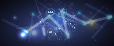 Soyut Yapay Zeka. Bulut hesaplama. Makine öğrenimi. Teknoloji web geçmişi. Sanal konsept geleceksel arkaplan