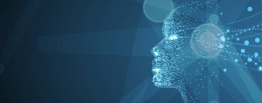 Soyut Yapay Zeka. Bulut hesaplama. Makine öğrenimi. Teknoloji web geçmişi. Sanal konsept geleceksel arkaplan