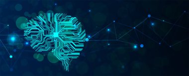 Soyut Yapay Zeka. Bulut hesaplama. Makine öğrenimi. Teknoloji web geçmişi. Sanal konsept geleceksel arkaplan