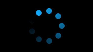 Siyah arkaplanda izole edilmiş çemberlerle çubuk canlandırması yükleniyor