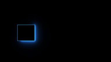 Mavi neon çizgileri olan soyut fütüristik teknoloji devresi. Bilim sunumu için karanlık iş arkaplanı