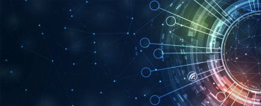 İnternet işi için teknoloji soyut fütüristik bilim geçmişi. Büyük veri kavramı.