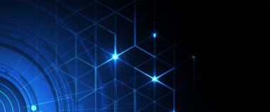 Basit çokgen elementlere sahip geometrik altıgen soyut arkaplan. Tıbbi, iş, teknoloji veya bilim tasarımı.