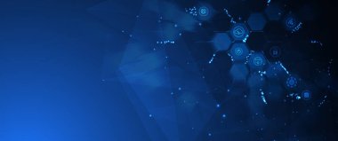 Basit çokgen elementlere sahip geometrik altıgen soyut arkaplan. Tıbbi, iş, teknoloji veya bilim tasarımı.