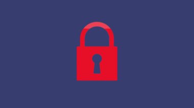 Veri ve dosyalar, kilit simgesinin dijital teknoloji arka plan canlandırmasını korur