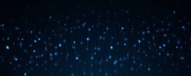 Soyut Teknoloji Dijital Parçacık Çemberleri. Gelecekçi arka plan. Büyük Veri Görselleştirme. Siber Kavram. Vektör Sanatı.