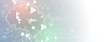 Soyut Yapay Zeka. Bulut hesaplama. Makine öğrenimi. Teknoloji web geçmişi. Sanal konsept geleceksel arkaplan