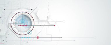 Bilim ve iş sunumu için soyut dünya teknolojisi arka planı. Vektör Sanatı.