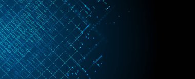 Soyut Teknoloji Dijital Parçacık Çemberleri. Gelecekçi arka plan. Büyük Veri Görselleştirme. Siber Kavram. Vektör Sanatı.