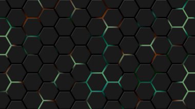 Soyut altıgen arkaplan. Teknoloji çokgen tasarımı. Dijital gelecekçi minimalizm