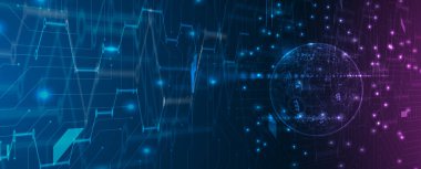 İnternet işi için teknoloji soyut fütüristik bilim geçmişi. Büyük veri kavramı.