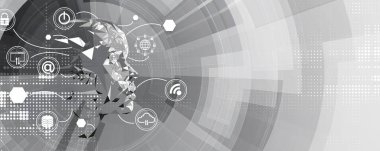 Soyut Yapay Zeka. Bulut hesaplama. Makine öğrenimi. Teknoloji web geçmişi. Sanal konsept geleceksel arkaplan