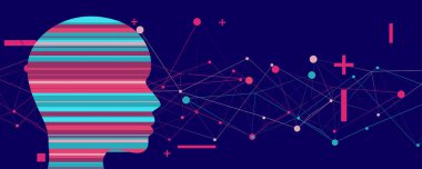 Soyut Yapay Zeka. Bulut hesaplama. Makine öğrenimi. Teknoloji web geçmişi. Sanal konsept geleceksel arkaplan