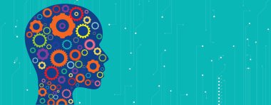 Yapay zeka kavramsal teknoloji Illustration. Fütüristik arka plan