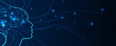 Soyut Yapay Zeka. Bulut hesaplama. Makine öğrenimi. Teknoloji web geçmişi. Sanal konsept geleceksel arkaplan