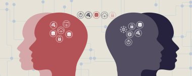 Soyut Yapay Zeka. Bulut hesaplama. Makine öğrenimi. Teknoloji web geçmişi. Sanal konsept geleceksel arkaplan