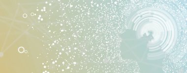 Soyut Yapay Zeka. Bulut hesaplama. Makine öğrenimi. Teknoloji web geçmişi. Sanal konsept geleceksel arkaplan