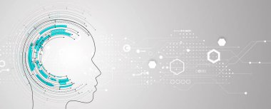 Soyut Yapay Zeka. Bulut hesaplama. Makine öğrenimi. Teknoloji web geçmişi. Sanal konsept geleceksel arkaplan