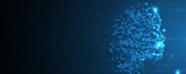 Soyut Yapay Zeka. Bulut hesaplama. Makine öğrenimi. Teknoloji web geçmişi. Sanal konsept geleceksel arkaplan