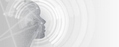 Soyut Yapay Zeka. Bulut hesaplama. Makine öğrenimi. Teknoloji web geçmişi. Sanal konsept geleceksel arkaplan