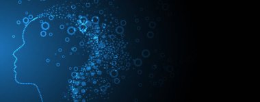 Soyut Yapay Zeka. Bulut hesaplama. Makine öğrenimi. Teknoloji web geçmişi. Sanal konsept geleceksel arkaplan