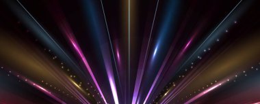 Bir süpernovaya benzeyen yoğun bir enerji patlaması. Güneş ışınları gibi yayılan ışık huzmeleri..