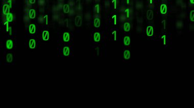 Matris neon yeşil ikili yağmur kodu