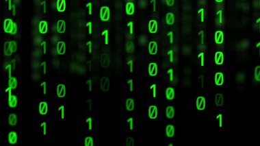 Matris neon yeşil ikili yağmur kodu
