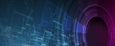 Elektronik detaylara sahip ileri teknoloji soyut devre kartı