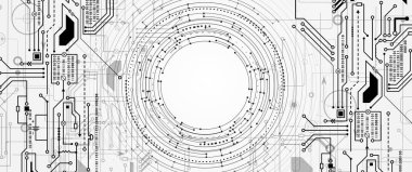 Elektronik detaylara sahip ileri teknoloji soyut devre kartı