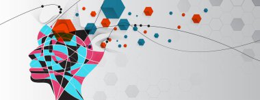 Soyut yapay zeka konsepti, teknoloji ve bilim geçmişi