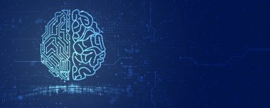 Soyut yapay zeka konsepti, teknoloji ve bilim geçmişi