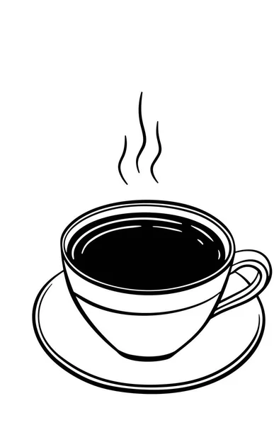 Kávé Vagy Tea Csésze Tinta Stílus Grafikus Vagy Vázlat Stílusú — Stock Vector