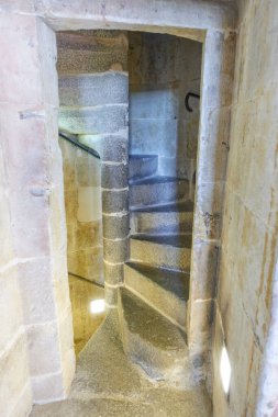 Salamanca, Kastilya ve Leon Katedrali 'nin tepesine çıkmak için iç sarmal merdivenler.