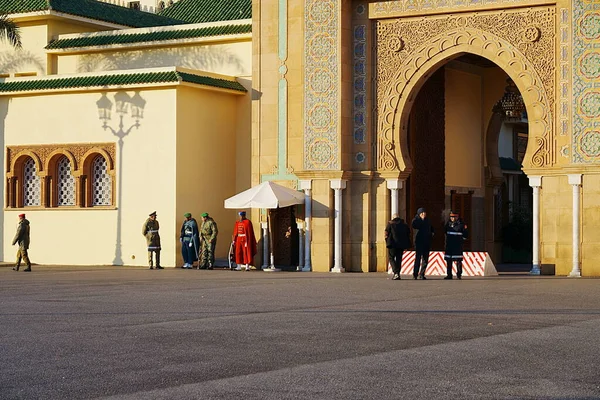Rabat Morocco Janeiro 2023 Portão Principal Palácio Capital Africana Dia Imagens Royalty-Free
