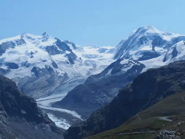 Maravillosa Vista Los Alpes Desde Klein Matterhorn Cantón Europeo Valais — Foto de Stock