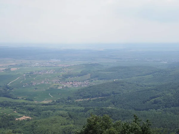 Avrupa Daki Koenigsbourg Şatosundan Fransa Nın Orschwiller Kenti Alsace Manzarası — Stok fotoğraf