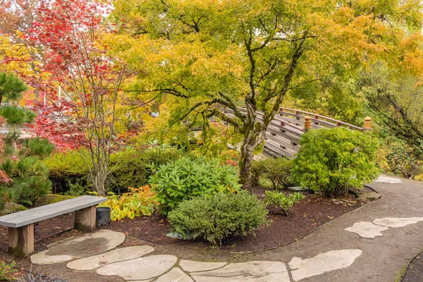 Japansk Trädgård Hösten Gresham Oregon Staten — Stockfoto