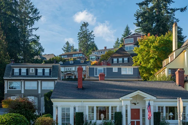 Casas Residenciales Emblemáticas Centro Portland Estado Oregon — Foto de Stock