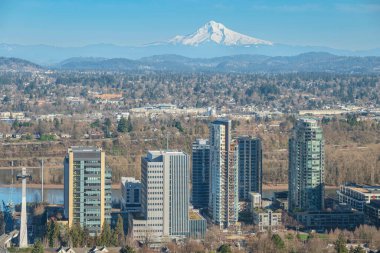 Modern section of Portland Oregon a community of high rises Oregon state. 