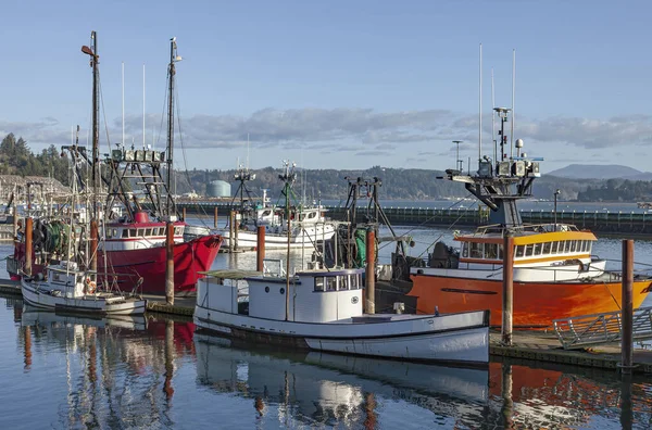 Newport Oregon Eyaletinde Demirli Balıkçı Tekneleri — Stok fotoğraf