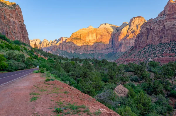 Zion Nationalpark Landschaft Morgenlicht Bundesstaat Utah lizenzfreie Stockbilder
