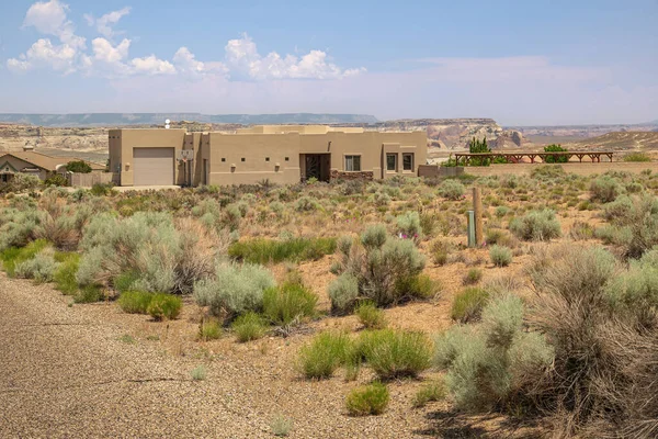 Obytné Domy Obydlí Jezeře Powell Krajina Jižní Utah — Stock fotografie