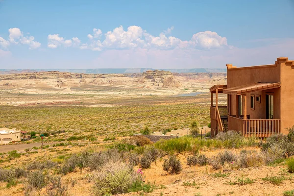 Case Abitazioni Residenziali Nel Paesaggio Lacustre Powell Southern Utah — Foto Stock