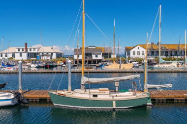 Liman Townsend marinası limana demirlemiş tekneler Washington eyaleti.