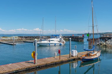 Liman Townsend marinası limana demirlemiş tekneler Washington eyaleti.
