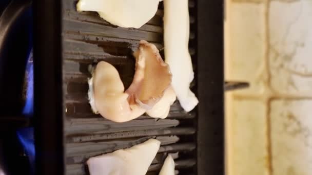 Приготування Кальмарів Травами Грилі — стокове відео