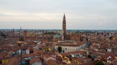 Cremona Lombardy kentsel hava görüntüsü